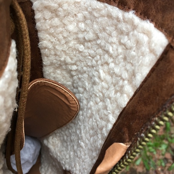 JustFab women's boots Sz 7 Brown Lace Zipper New - Picture 7 of 8